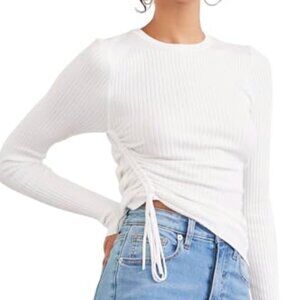 SHEIN Ribbed Tee with drawstring Large